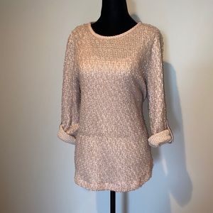 Ali miles metallic plum sweater lace back PXL